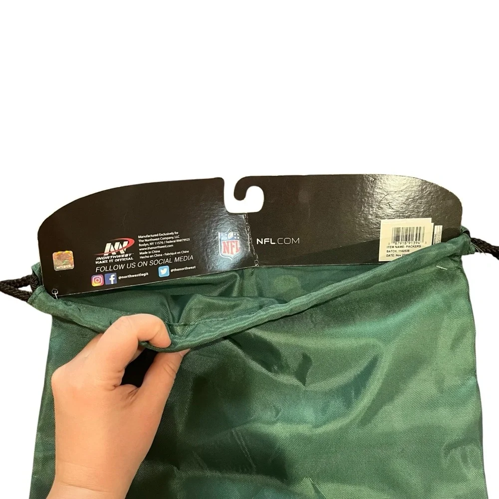 Green Bay Packers Football NFL Licensed Team Spirit Backsack‎ Sports Bag